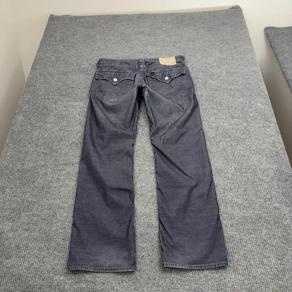 True Religion Ricky Pants Mens 34 Grey Cotton Blend Straight Leg Y2K